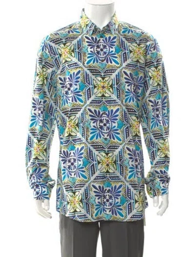 Pre-owned Dolce & Gabbana Majolica Print Long Sleeve Shirt In Multi