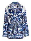 Dolce & Gabbana Blue Mediterranean Shirt In Blu