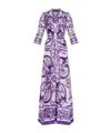 Dolce & Gabbana Long Majolica-print Silk Dressing Robe In Multi