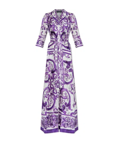 DOLCE & GABBANA MAJOLICA-PRINT MAXI DRESS