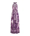 Dolce & Gabbana Majolica-print Maxi Dress In Purple