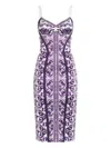 Dolce & Gabbana Majolica-print Midi Dress In Purple