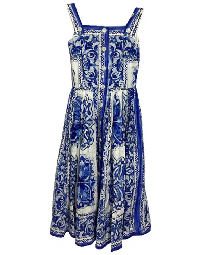 Pre-owned Dolce & Gabbana Majolica Print Midi Dress (authentic Pre-loved)