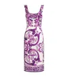 Dolce & Gabbana Majolica Print Midi Dress In Purple