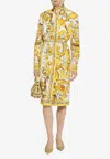 Dolce & Gabbana Majolica Silk-blend Charmeuse Midi Dress In Yellow
