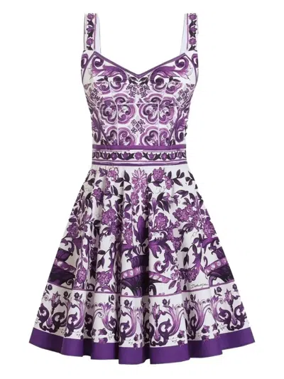 DOLCE & GABBANA MAJOLICA-PRINT MINI DRESS