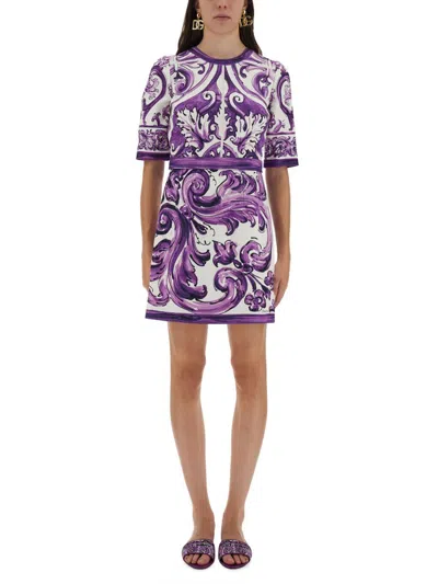 DOLCE & GABBANA DOLCE & GABBANA MAJOLICA PRINT MINI DRESS