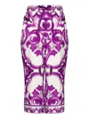 Dolce & Gabbana Majolica-print Palazzo Pants In Purple