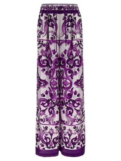 DOLCE & GABBANA MAJOLICA PRINT PANTS