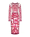 Dolce & Gabbana Majolica-print Pencil Midi Dress In Red