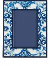 Dolce & Gabbana Majolica-print Photo Frame In Blue