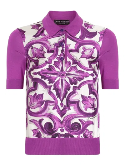 DOLCE & GABBANA MAJOLICA-PRINT POLO SHIRT