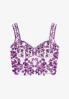 Dolce & Gabbana Maiolica Print Bustier Top In Purple