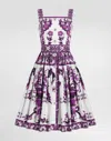 Dolce & Gabbana Cotton Majolica Print Mini Dress