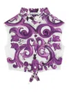 Dolce & Gabbana Majolica-print Poplin Shirt In Purple