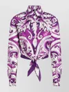 Dolce & Gabbana Maiolica Print Poplin Shirt Shirts Violet In Purple
