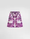 Dolce & Gabbana Women Cotton Shorts With Maiolica Print In Multi