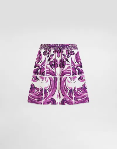 DOLCE & GABBANA MAJOLICA-PRINT POPLIN SHORTS