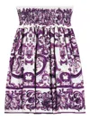 Dolce & Gabbana Majolica-print Poplin Skirt In Purple