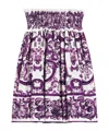 Dolce & Gabbana Majolica-print Poplin Skirt In Neutral