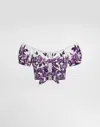 Dolce & Gabbana Cotton Majolica Print Crop Top In Purple