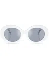 Dolce & Gabbana Majolica-print Round-frame Sunglasses In Weiss