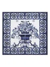 Dolce & Gabbana Majolica-print Silk Foulard (90x90) In Neutral