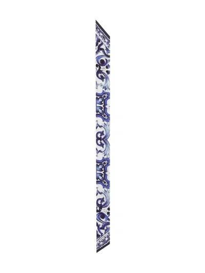 Dolce & Gabbana Majolica-print Scarf In White