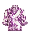 Dolce & Gabbana Silk Shirt With Maiolica Print In Multi