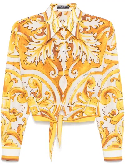 DOLCE & GABBANA MAJOLICA-PRINT SHIRT