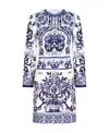 Dolce & Gabbana Majolica Print Viscose Dress In White