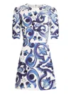 Dolce & Gabbana Majolica Print Short-sleeve Dress In Multi