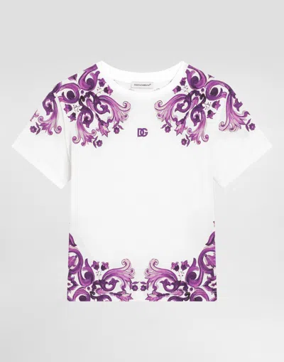 Dolce & Gabbana Majolica-print Short-sleeved Jersey T-shirt