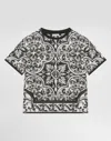 Dolce & Gabbana Black T-shirt For Boy With Majolica Print In Black