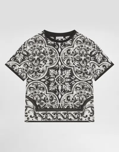 DOLCE & GABBANA MAJOLICA-PRINT SHORT-SLEEVED T-SHIRT