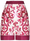 Dolce & Gabbana Majolica Print High-waist Silk Twill Shorts