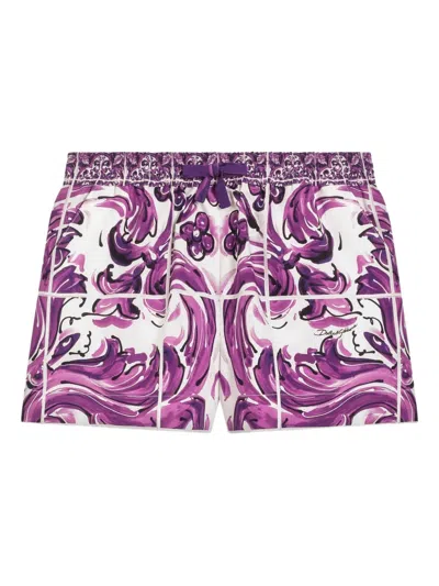 Dolce & Gabbana Kids' Majolica-print Shorts In Multi