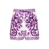Dolce & Gabbana Majolica Floral Print Elasticized Waist Shorts