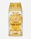 Dolce & Gabbana Majolica Print Silk Midi Pencil Skirt In Print