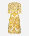 Dolce & Gabbana Maiolica Printed Silk-blend Charmeuse Mini Dress In Print