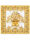 Dolce & Gabbana Majolica-print Silk Foulard In Yellow