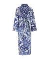 Dolce & Gabbana Majolica-print Silk House Coat In Blue