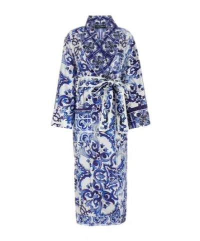 DOLCE & GABBANA DOLCE  GABBANA MAJOLICA PRINTED BELTED CAFTAN