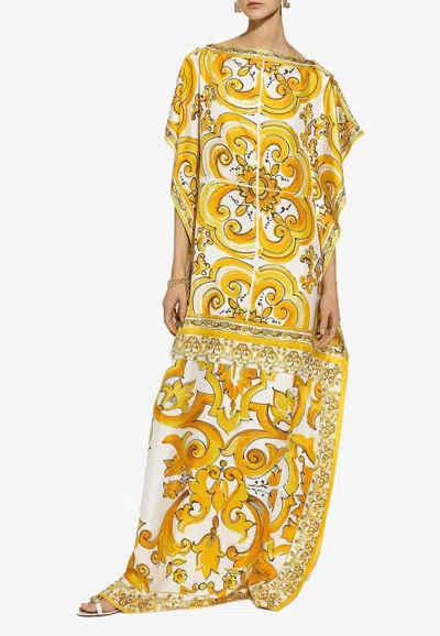 Dolce & Gabbana Yellow Majolica-print Kaftan