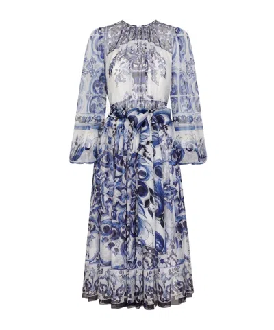 Dolce & Gabbana Majolica-print Silk Midi Dress