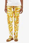 Dolce & Gabbana Silk Twill Pants In Yellow