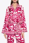 Dolce & Gabbana Maiolica Printed Twill Pajama Shirt In Pink