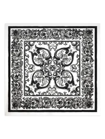 DOLCE & GABBANA MAJOLICA-PRINT SILK SCARF
