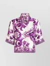 Dolce & Gabbana Silk Shirt With Maiolica Print In Multi