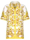 Dolce & Gabbana Majolica Short-sleeved Shirt In Yellow
